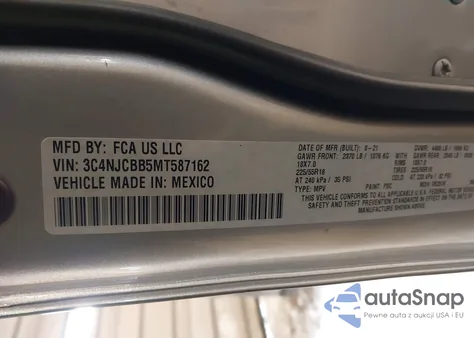 2021 Jeep Compass Altitude Fwd из США, поврежденный, VIN 3C4NJCBB5MT587162